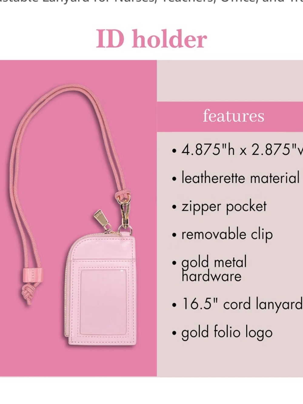 NWT kate spade new york ID Badge Holder Lanyard, Pink - Picture 3 of 3